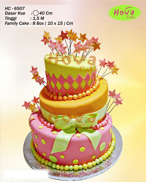 Soft Elegant Starful 17th Cake untuk Sweet 17th Birthday Cake