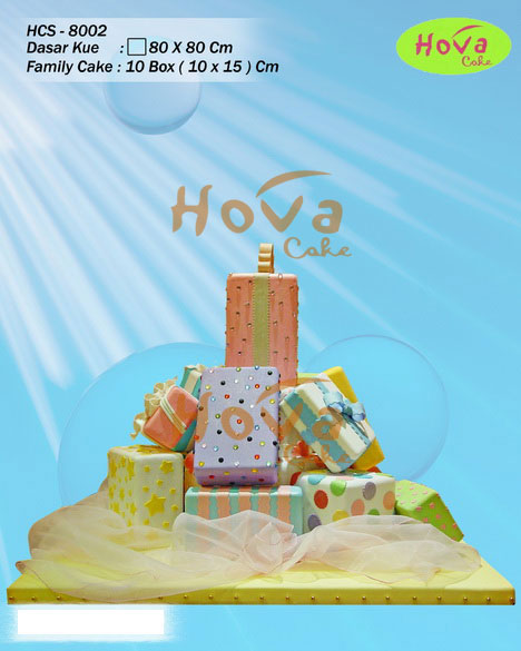 Cute Gift Box Cake untuk Sweet 17th Birthday Cake