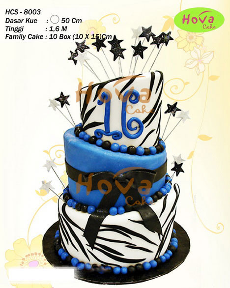 Zebra Starful Cake untuk Sweet 17th Birthday Cake
