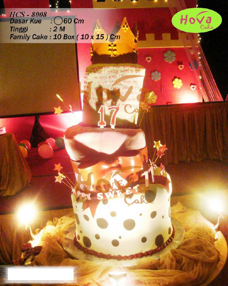 Crown Sweet 17th Cake untuk Sweet 17th Birthday Cake