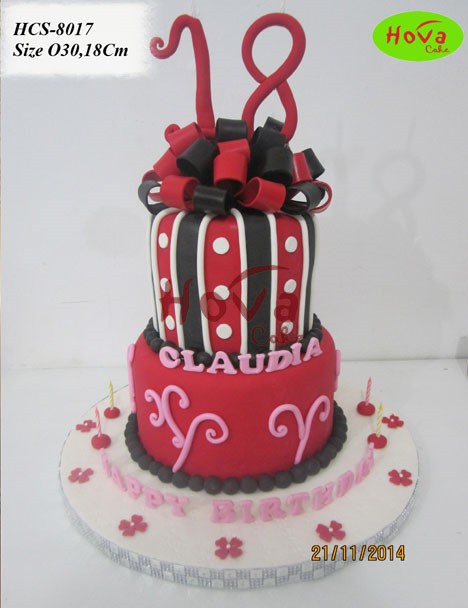 Cake Sweet Seventeen 2 Tier untuk Sweet 17th Birthday Cake