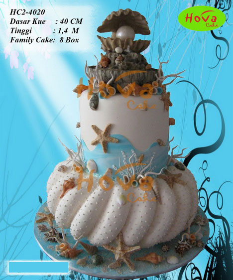 Deep Sea Wedding Cake untuk 2 Tiered Wedding Cake