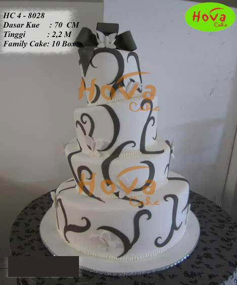 4 Tiers Wedding Cake untuk 4 Tiered Wedding Cake