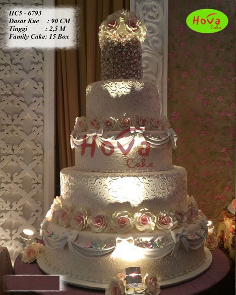Wedding Cake With Full Pearl untuk 5 Tiered Wedding Cake