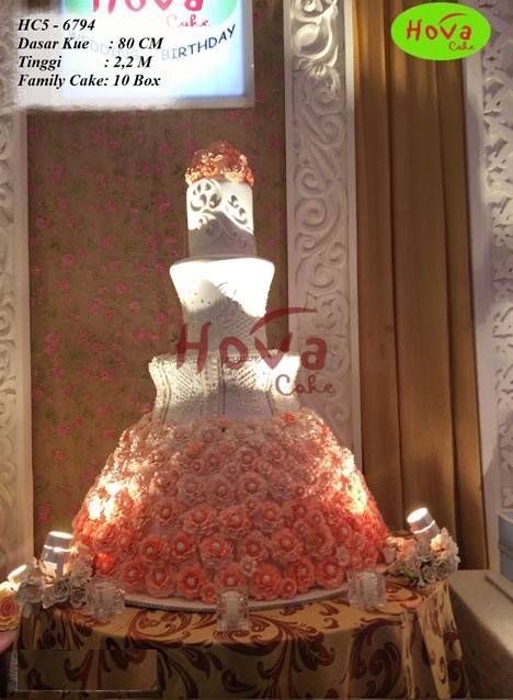 Wedding Cake Full Flower untuk 5 Tiered Wedding Cake