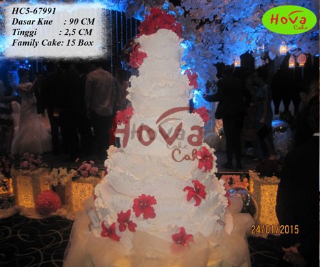 Wedding Cake Red Rose untuk 5 Tiered Wedding Cake