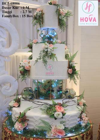 Wedding Cake Terarium untuk 5 Tiered Wedding Cake